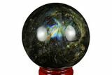 Flashy, Polished Labradorite Sphere - Great Color Play #180620-1